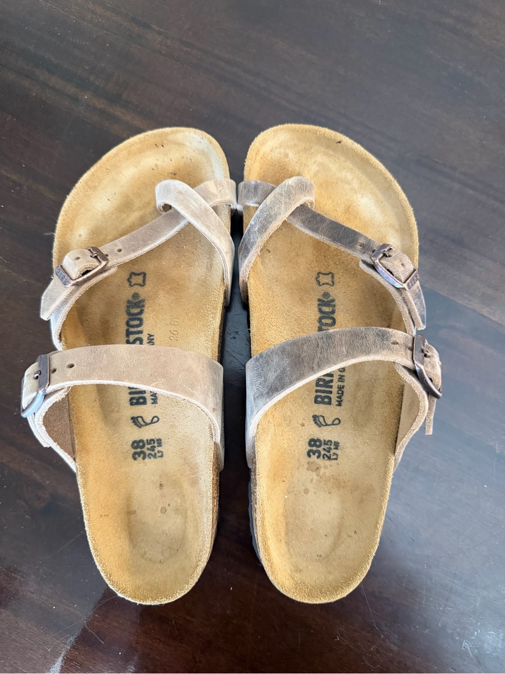 Birkenstock Double-Strap Suede Sandals — Brown Taupe